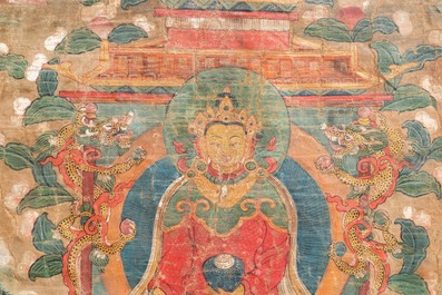 A 'Medicine Buddha' thangka, Tibet, 17/18th C.