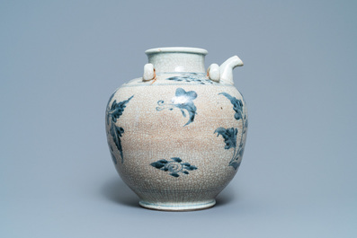 A large Chinese blue and white Swatow ewer, Ming