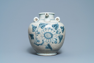 A large Chinese blue and white Swatow ewer, Ming
