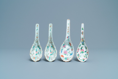 Twenty Chinese famille rose spoons for the Straits or Peranakan market, 19/20th C.