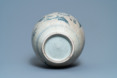A large Chinese blue and white Swatow ewer, Ming