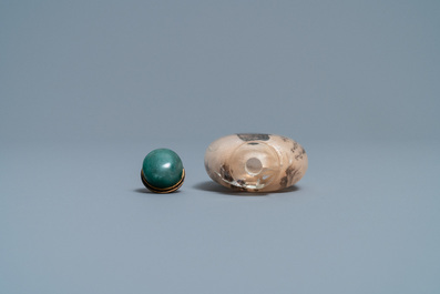 A Chinese inside-painted crystal snuff bottle with the doctor Li Shizhen, signed Zhang Rucai, dated 1978