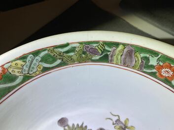 A Chinese famille verte bowl with floral design, Kangxi