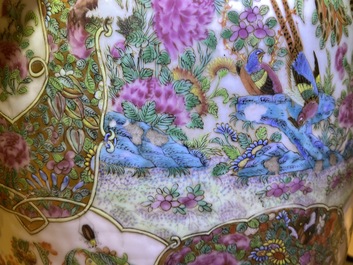 A large Chinese Canton famille rose vase, 19th C.