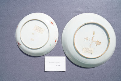 Vier Chinese famille verte schotels, Kangxi