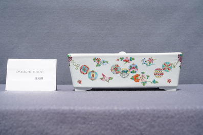 A rectangular Chinese famille rose jardini&egrave;re, Guangxu mark and of the period