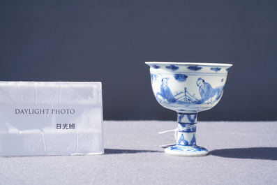 Een Chinese blauw-witte stem cup met go-spelers, Transitie periode