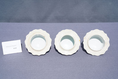 A large Chinese blue and white five-piece garniture with floral and landscape panels, Kangxi