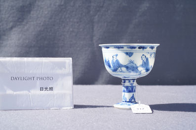 Een Chinese blauw-witte stem cup met go-spelers, Transitie periode