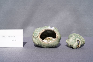 A Chinese Longquan celadon 'luduan' censer, Ming