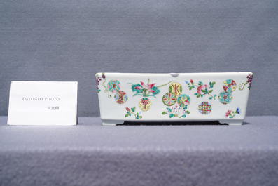 A rectangular Chinese famille rose jardini&egrave;re, Guangxu mark and of the period