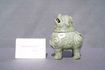 A Chinese Longquan celadon 'luduan' censer, Ming