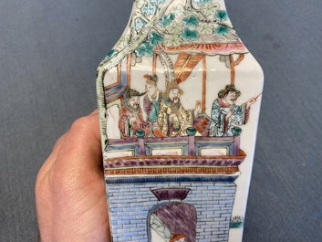 A Chinese square famille rose vase, 19th C.