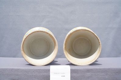 A pair of Chinese famille rose spittoons for the Straits or Peranakan market, 19th C.
