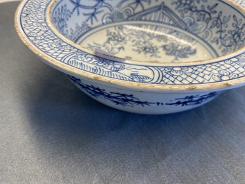 A Chinese blue and white 'tiger' basin, Jiaqing