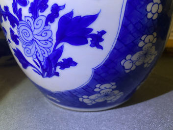 A Chinese blue and white 'qilin' jar, Kangxi