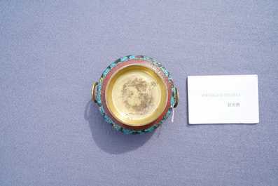 A Chinese cloisonn&eacute; censer, Ming