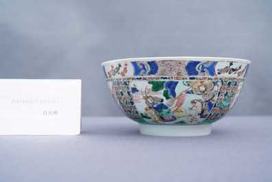 Een Chinese famille verte 'Xi Xiang Ji' kom, Kangxi