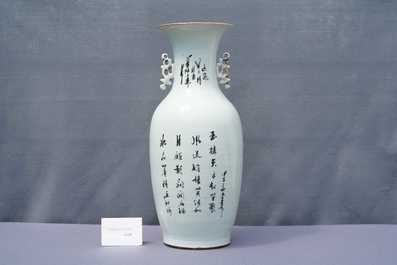 Three Chinese famille rose vases, 19th C.