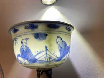 Een Chinese blauw-witte stem cup met go-spelers, Transitie periode