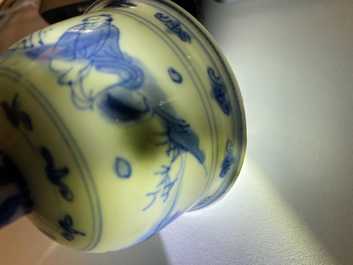 Een Chinese blauw-witte stem cup met go-spelers, Transitie periode