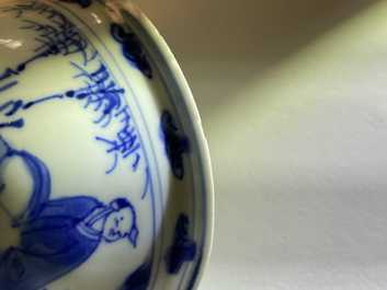 Een Chinese blauw-witte stem cup met go-spelers, Transitie periode