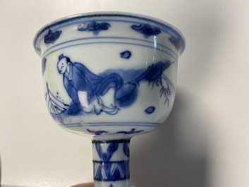 Een Chinese blauw-witte stem cup met go-spelers, Transitie periode