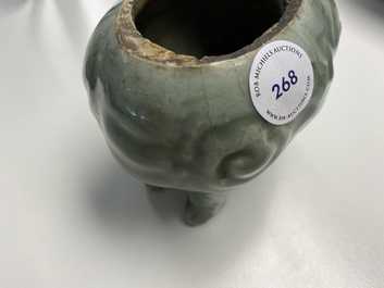 A Chinese Longquan celadon 'luduan' censer, Ming