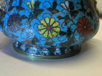 A Chinese cloisonn&eacute; censer, Ming