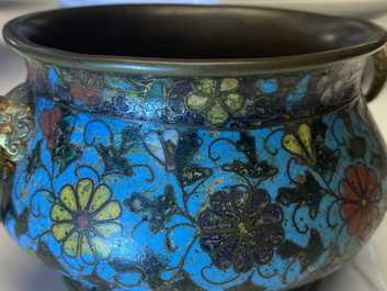 A Chinese cloisonn&eacute; censer, Ming