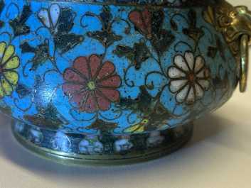 A Chinese cloisonn&eacute; censer, Ming