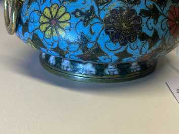 A Chinese cloisonn&eacute; censer, Ming