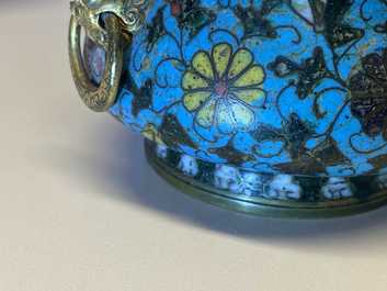 A Chinese cloisonn&eacute; censer, Ming
