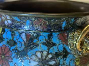 A Chinese cloisonn&eacute; censer, Ming