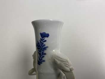 Two Chinese blue and white vases with elephant handles, Kangxi