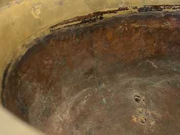 A large Chinese cloisonn&eacute; tripod censer and cover, Qianlong