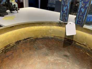 A large Chinese cloisonn&eacute; tripod censer and cover, Qianlong