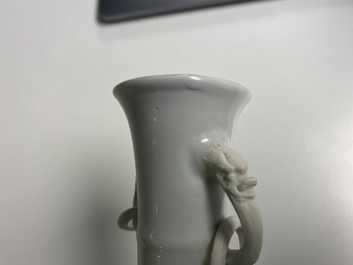 Two Chinese blue and white vases with elephant handles, Kangxi