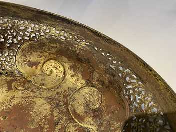 A large Chinese cloisonn&eacute; tripod censer and cover, Qianlong