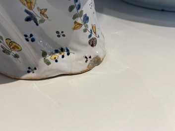 Un bougeoir en forme de chinois en fa&iuml;ence de Lille polychrome, France, 18&egrave;me