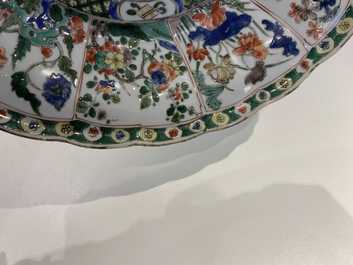 A Chinese famille verte 'flower basket' dish, Kangxi