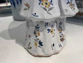 Un bougeoir en forme de chinois en fa&iuml;ence de Lille polychrome, France, 18&egrave;me