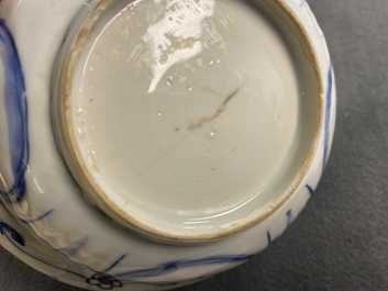Five Chinese blue and white kraak porcelain bowls, Wanli
