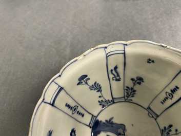 Five Chinese blue and white kraak porcelain bowls, Wanli