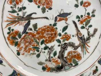 Vier Chinese famille verte schotels, Kangxi