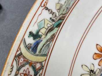 Vier Chinese famille verte schotels, Kangxi