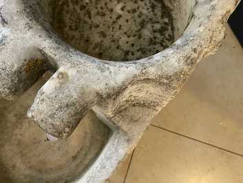 A Fatimid marble kilga, Egypt, 11/12th C.