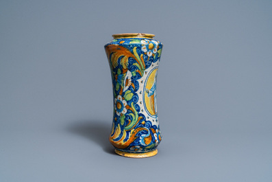 An Italian maiolica albarello, Maestro Domenico workshop, Venice, 16th C.