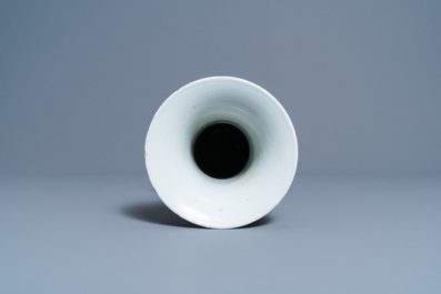A Chinese famille verte 'yenyen' vase with a landscape, Kangxi