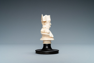 Een ivoren buste van Napoleon, Frankrijk, 19e eeuw